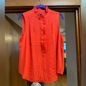 NWT Ann Taylor Petite Ruffle Pintucked Popover
